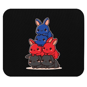 Discover Bunnies Polyam Flag Pride Month Cute Bunnies Mouse Pads
