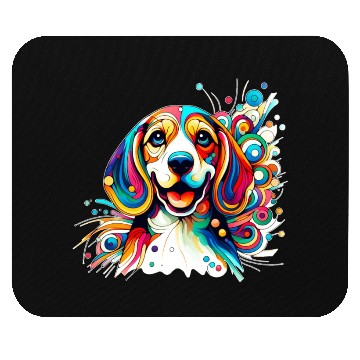 Discover Сheerful abstract beagle Mouse Pads