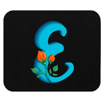 Discover Three dimensional capital letter E rose monogram Mouse Pads