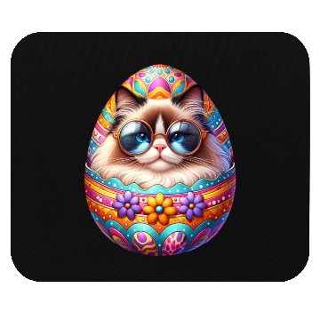 Discover Ragdoll Cat in Easter Egg Design Mouse Pads