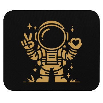 Discover Brown Astronaut is sending love Mouse Pads