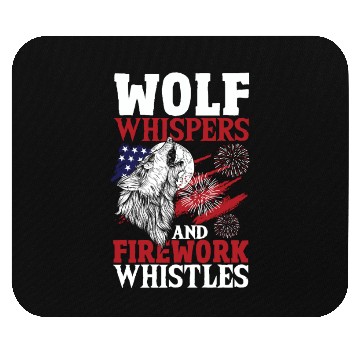 Discover Howling Wolf White Stars Red Stripes American Mouse Pads