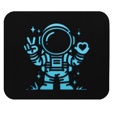 Discover Blue Astronaut is sending love Mouse Pads