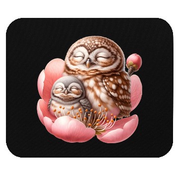 Discover Owls Sleeping In Flower Mouse Pads