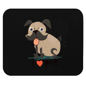 Discover I Love Pug Mouse Pads