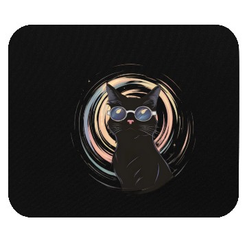 Discover Solar Eclipse 2024 Cat Wearing Glasses Mouse Pads