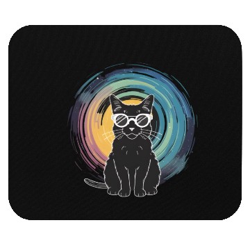 Discover Solar Eclipse 2024 Cat Wearing Glasses Mouse Pads