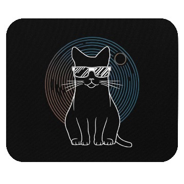 Discover Solar Eclipse 2024 Cat Wearing Glasses Mouse Pads