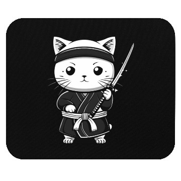 Discover Cat Kawaii Samurai Funny Gift Mouse Pads