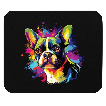 Discover Watercolor Colorful Boston Terrier Mouse Pads