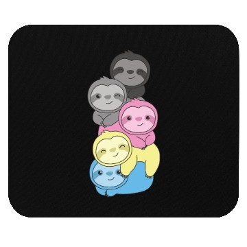 Discover Polygender Flag Pride Lgbtq Cute Sloth Mouse Pads