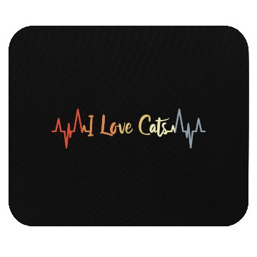 Discover I Love Cats Heartline Mouse Pads
