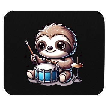 Discover Cool Sloth Drummer Lazy Beats Design Mouse Pads