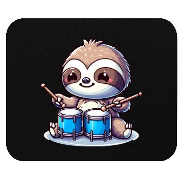 Discover Cool Sloth Drummer Lazy Vibes Design Mouse Pads