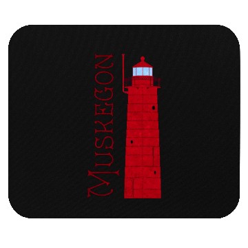 Discover Muskegon Red Lighthouse Mouse Pads