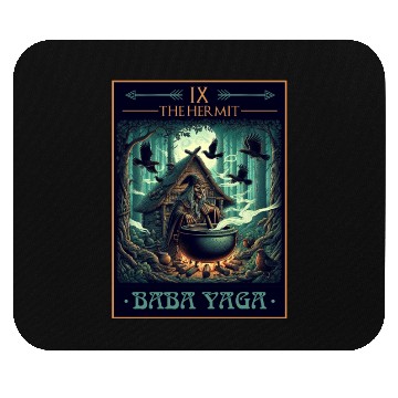 Discover Baba Yaga The Hermit Tarot Card Pagan Witch Mouse Pads
