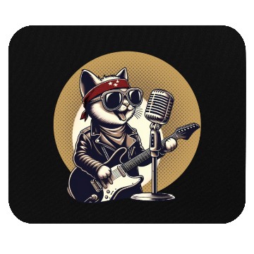 Discover Cat Playing Guitar Mouse Pads