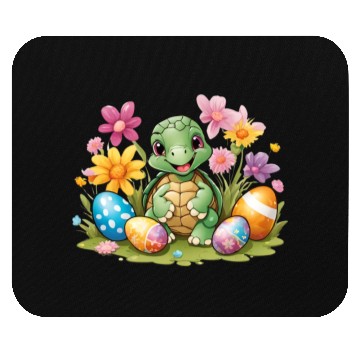 Discover Easter Turtle Delight: Colorful & Cute Design Mouse Pads