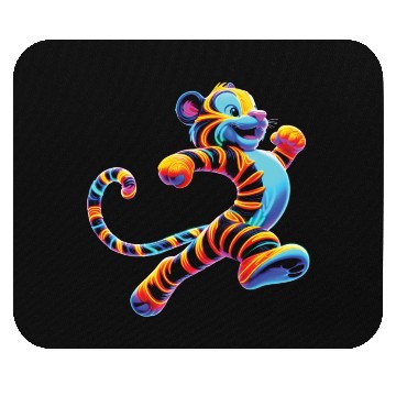 Discover Fun neon tiger (Dark better) Mouse Pads