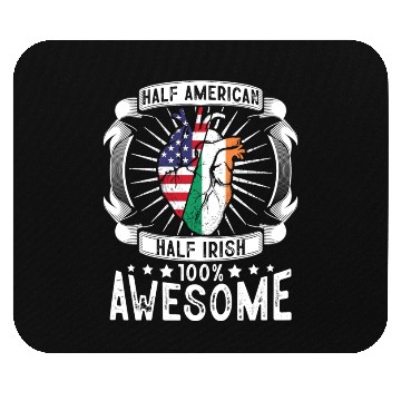 Discover Ireland USA Flag - Half American Half Irish Mouse Pads