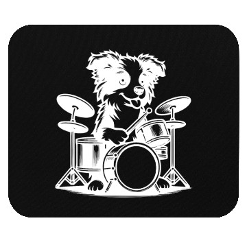 Discover Cool Border Collie Drummer Puppy Design Mouse Pads