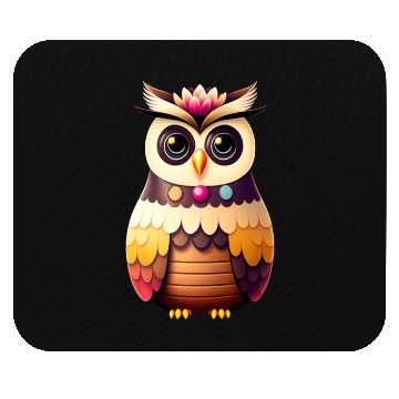 Discover Cute deco owl illustration Mouse Pads