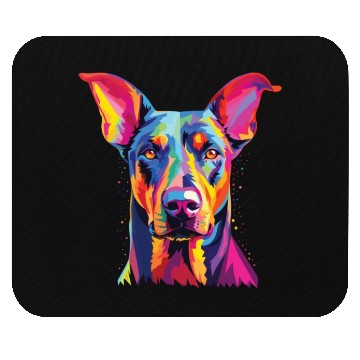 Discover Watercolor Colorful Doberman Pinscher Mouse Pads