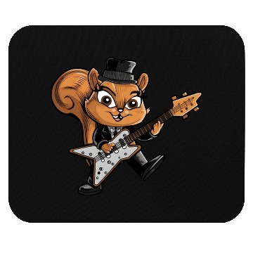 Discover Cool Squirrel Guitarist Music Mouse Pads