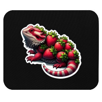 Discover Strawberry bearded dragon pattern Mouse Pads