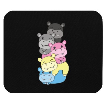 Discover Polygender Flag Pride Lgbtq Cute Hippo Mouse Pads