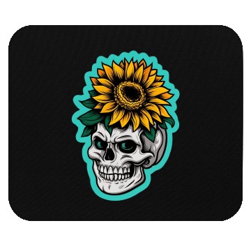 Discover skull sunflower Mouse Pads