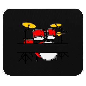 Discover Drum kit name banner logo for drummer Mouse Pads