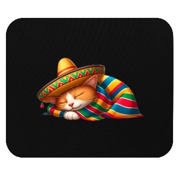 Discover Cinco de Mayo cat in snooze mode Mouse Pads