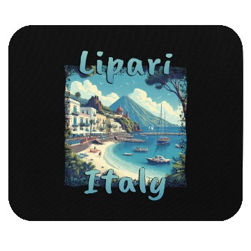 Discover Lipari Italy Grunge Beach Mountains Mouse Pads