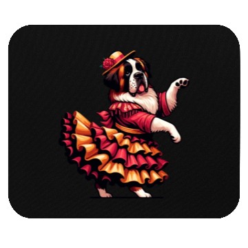 Discover St. Bernard dancing flamenco, dog dance Mouse Pads