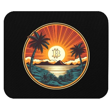 Discover Retro Beach Sunset Funny Crypto Blockchain Mouse Pads