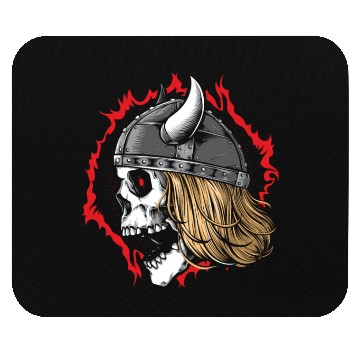 Discover Viking Skull Warrior Wearing Helmet Mouse Pads