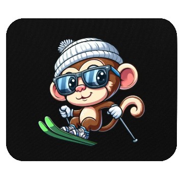 Discover Monkey Chimpanzee Skier Skiing Mouse Pads