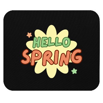 Discover Funny retro hello spring time groovy flowers cute Mouse Pads