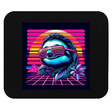 Discover Synthwave Retro 80's Sloth Mouse Pads