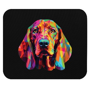 Discover Watercolor Colorful Redbone Coonhound Mouse Pads