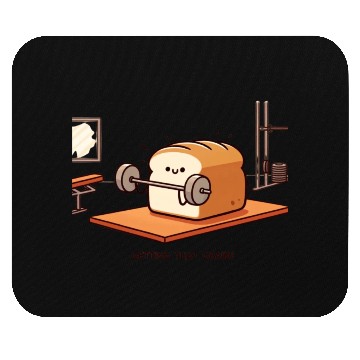Discover Get That Grain: Funny Bread Gym Lifting Mouse Pads