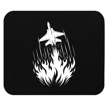 Discover Fighter Jet Model Airplane Fire Flames Flight Mouse Pads