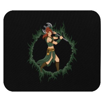 Discover Female Elf Warrior With An Iron Axe Mouse Pads