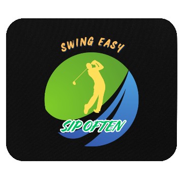 Discover Swing Easy, Sip Often. Funny golf beer Mouse Pads