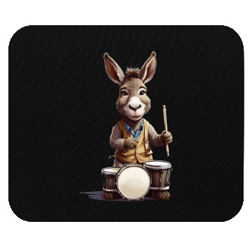 Discover Donkey playing drums Mouse Pads