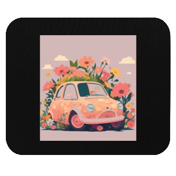 Discover Spring Flower and Old Car Mouse Pads