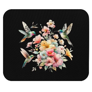 Discover Hummingbird Nature Lover Spring Wildlife Vintage Mouse Pads