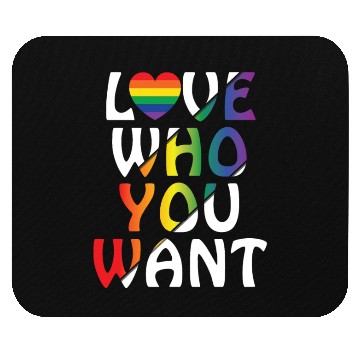 Discover LGBT Love Who You Want Rainbow Heart Gay Pride Mouse Pads
