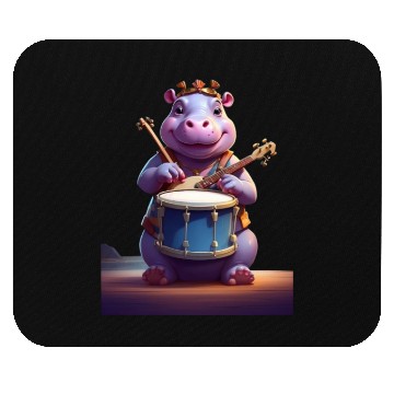 Discover Hippo playing music Mouse Pads